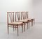 Scandinavian Rosewood Spindle Back Dining Chairs with Caramel Leatherette Upholstery, 1970s, Set of 4 2