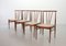 Scandinavian Rosewood Spindle Back Dining Chairs with Caramel Leatherette Upholstery, 1970s, Set of 4 1