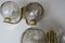 Brass & Glass Double Wall Lights, 1970s, Set of 2, Image 2