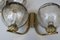 Brass & Glass Double Wall Lights, 1970s, Set of 2, Image 4