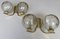 Brass & Glass Double Wall Lights, 1970s, Set of 2, Image 1