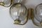 Brass & Glass Double Wall Lights, 1970s, Set of 2, Image 5