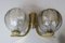 Brass & Glass Double Wall Lights, 1970s, Set of 2 7