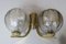 Brass & Glass Double Wall Lights, 1970s, Set of 2, Image 7