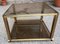 Square Brass Coffee Table with Double Smoked Glass Top, 1950s 1