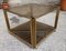 Square Brass Coffee Table with Double Smoked Glass Top, 1950s, Image 3