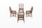 Mesa de comedor de ratán y bambú y cuatro sillas de comedor, años 70. Juego de 5, Imagen 4
