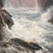 Charles Sim Mottram, Rocky Cliff, Cornish Seascape, 1885, huile sur toile, encadré 5