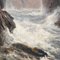 Charles Sim Mottram, Rocky Cliff, Cornish Seascape, 1885, Oil on Canvas, Framed, Image 5