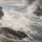 Charles Sim Mottram, Rocky Cliff, Cornish Seascape, 1885, huile sur toile, encadré 8