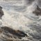 Charles Sim Mottram, Rocky Cliff, Cornish Seascape, 1885, Oil on Canvas, Framed 8