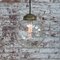 Vintage European Clear Glass and Brass Top Pendant Light 3