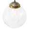 Vintage European Clear Glass and Brass Top Pendant Light, Image 5