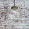 Vintage European Clear Glass and Brass Top Pendant Light, Image 1