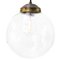 Vintage European Clear Glass and Brass Top Pendant Light 6