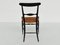 Campanino Chairs in Black Lacquer and Straw by Gaetano Descalzi for Chiavari, Italy, 1950, Set of 4 6