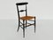 Campanino Chairs in Black Lacquer and Straw by Gaetano Descalzi for Chiavari, Italy, 1950, Set of 4 3