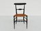 Campanino Chairs in Black Lacquer and Straw by Gaetano Descalzi for Chiavari, Italy, 1950, Set of 4 4