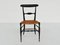 Campanino Chairs in Black Lacquer and Straw by Gaetano Descalzi for Chiavari, Italy, 1950, Set of 4, Image 4