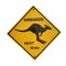 Vintage Australian Kangaroos Sign by Aussie Road Signs, 1985, Image 1