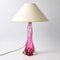 Mid-Century Cranberry Glass Table Lamp from Val Saint Lambert 1