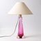 Mid-Century Cranberry Glass Table Lamp from Val Saint Lambert 3