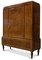 Large Rosewood Three Door Fitted Salon Cabinet with Geometrically Veneered Fronts Raised on Turned Tapering Legs, 1920s 2