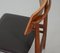 Danish Teak Dining Chairs with Black Leatherette Seats, Denmark, 1960s, Set of 6 14