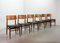 Chaises de Salle à Manger en Teck avec Assises en Similicuir Noir, Danemark, 1960s, Set de 6 1