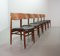 Danish Teak Dining Chairs with Black Leatherette Seats, Denmark, 1960s, Set of 6 3