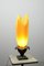 Lampada da tavolo Athena Flaming Torch in tessuto scolpito in resina su base in pietra patinata in bronzo di Georgia Jacob, Francia, anni '70, Immagine 11