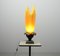 Athena Flaming Torch Table Lamp in Resin Sculptured Fabric on Bronze Patinated Stone Base by Georgia Jacob, France, 1970s 2