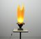 Athena Flaming Torch Table Lamp in Resin Sculptured Fabric on Bronze Patinated Stone Base by Georgia Jacob, France, 1970s, Image 2