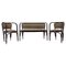 Secession Sofa and Armchairs by Gustav Siegel for J.J.Kohn, 1980, Set of 3 1