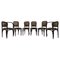 Secession Dining Chairs and Armchairs by Gustav Siegel for J.J.Kohn, 1980, Set of 6 1