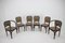Secession Dining Chairs and Armchairs by Gustav Siegel for J.J.Kohn, 1980, Set of 6 2