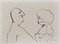 Mino Maccari, The Couple, Drawing in Ink, 1960s, Image 1