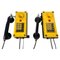 Industry Wall Mount Telephones in Bright Yellow from Tesla, 2004, Set of 2 1