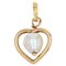 Modern 18 Karat Yellow Gold Heart Pendant with Pearl, Image 1