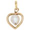 Pendentif Coeur Moderne en Or Jaune 18 Carats avec Perle 1