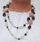 Rose Gold and Silver Necklace with Onyx and Jade Pearls, 1950s, Image 5