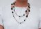 Rose Gold and Silver Necklace with Onyx and Jade Pearls, 1950s 4