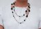 Rose Gold and Silver Necklace with Onyx and Jade Pearls, 1950s, Image 4
