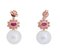 Boucles d'Oreilles en Or Rose 14 Carats avec Rubis et Diamants, 1960s 2