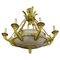 Großer Kronleuchter aus Alabaster & Bronze mit 16 Leuchten im Empire-Stil, 1920er 1