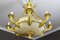 Large Empire Style Alabaster and Bronze 16-Light Chandelier, 1920s, Image 3