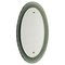 Mid-Century Oval Wall Mirror with White Smoked Glass Frame attributed to Cristal Arte, Italy, 1960s, Image 1