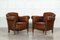 French Sprung Leather Club Armchairs, 1900, Set of 2 2