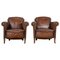 French Sprung Leather Club Armchairs, 1900, Set of 2 1