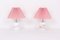 Sakura Table Lamps in Pink by Michael Bang for Holmegaard, 1980s, Set of 2 2